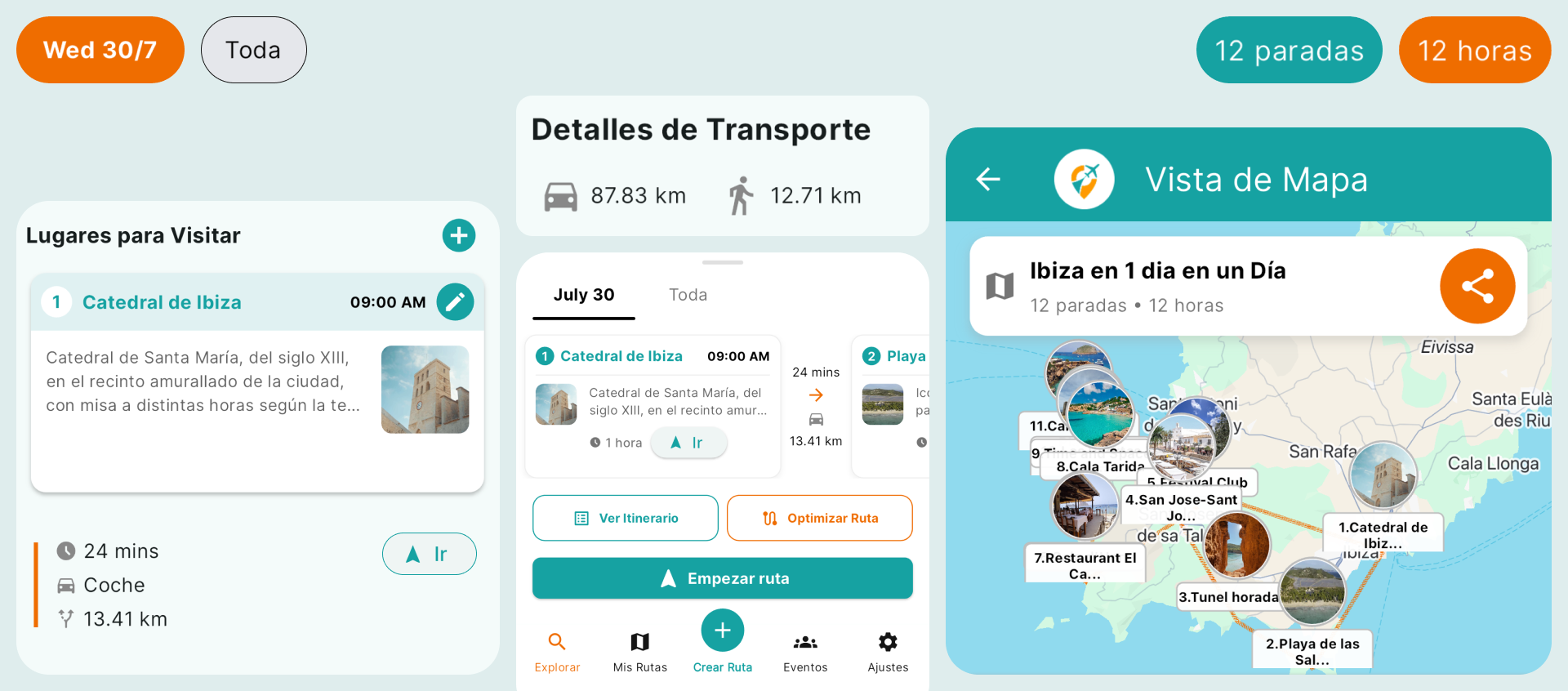 Easy Nomad Route details and Map View screens